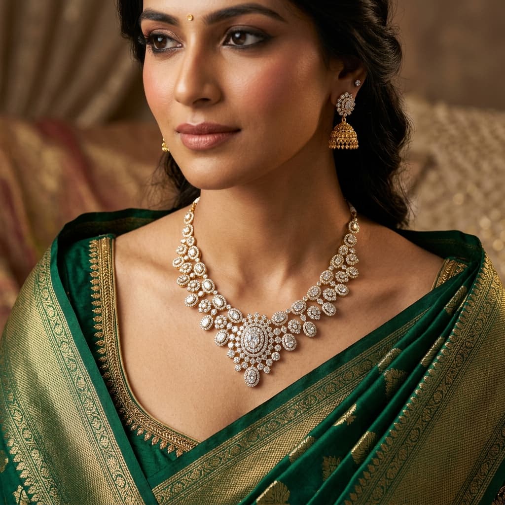 Diamond Oval Tennis Necklace — view 2